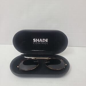 Vintage Shade Control Attachable Clip-On Sunglasses with Case